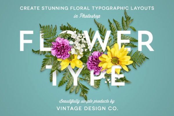 花卉版画布局图层样式 FlowerType for Photoshop