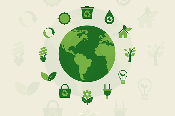 绿色生态环境概念图标集 Eco earth