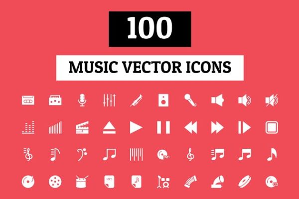 100枚音乐主题图标 100 Music Vector Icons