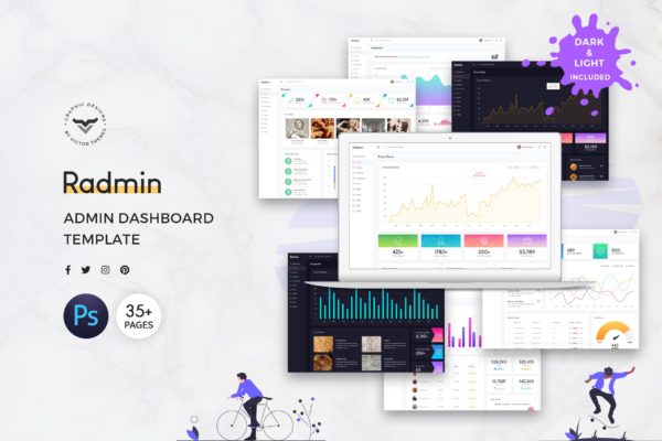 Web应用程序管理后台UI设计套件 Radmin Admin Dashboard UI Kit