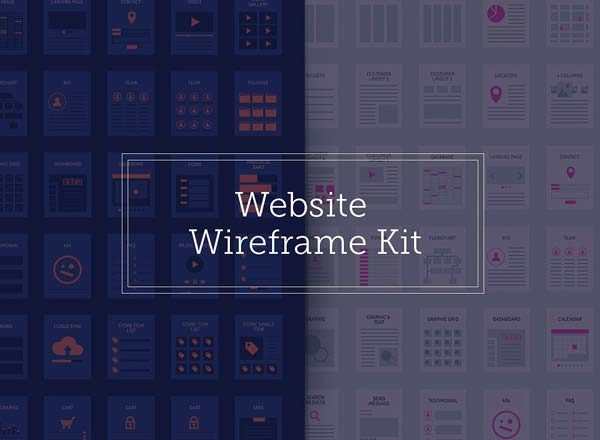 超实用网页设计线框图素材 Website Wireframe Kit [AI&amp;EPS]