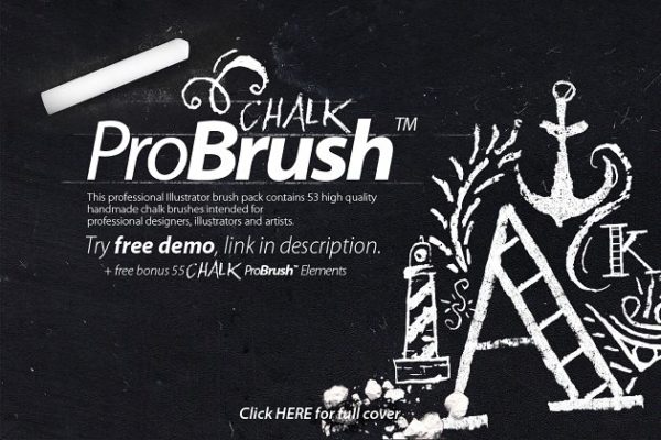 创意粉笔字体笔刷 Chalk ProBrush™ + Bonus Elements