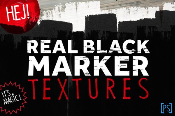 逼真黑色记号笔笔画纹理 REAL BLACK MARKER TEXTURES