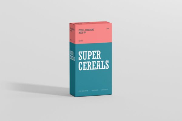 营养谷物食品包装纤细尺寸盒子样机 Cereals Box Mockup &#8211; Slim Size