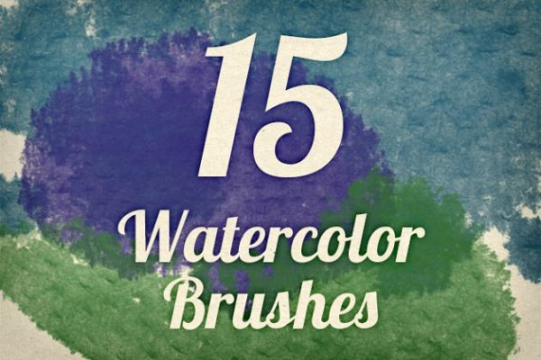 水彩画笔纹理PS笔刷包v4 Watercolor Strokes Brush Pack 4