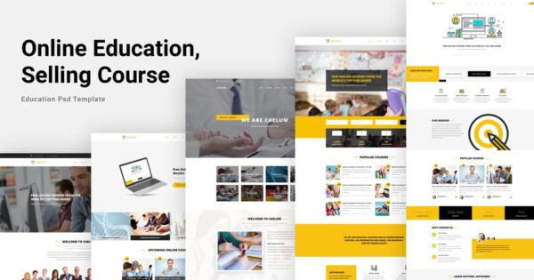 在线教育/网络课程网站设计PSD模板