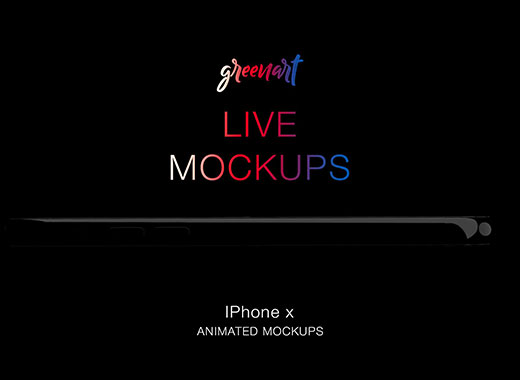 独特的动画iPhone X展示模型mockup