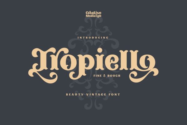 复古风格精美英文衬线装饰字体16设计素材网精选下载 Tropiello Font