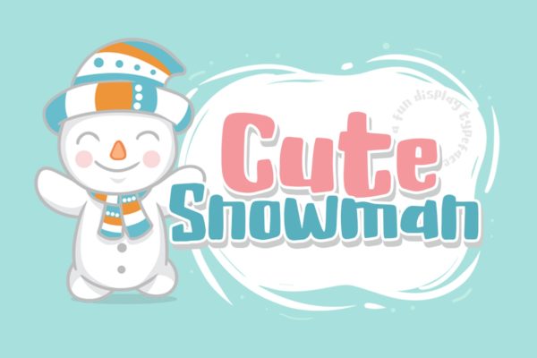 现代清新可爱风格英文手写加粗字体 Cute Snowman