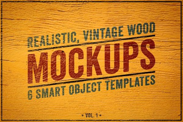 木纹背景Logo样机模板v1 Wood Logo Mockups Volume 1