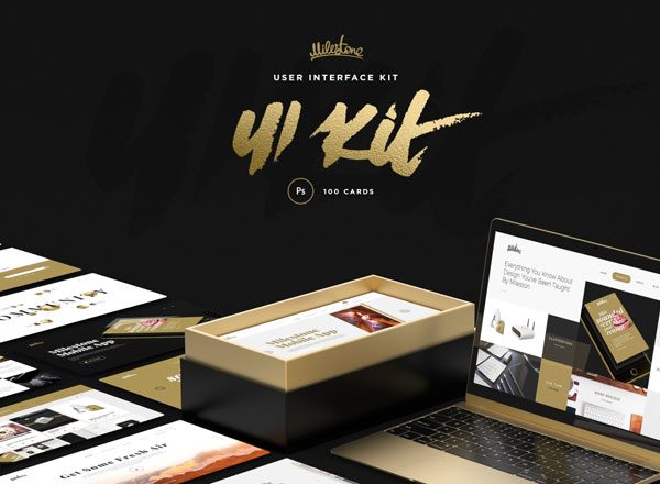 高质量高逼格的网页设计 UI 套件 Milestone UI Kit