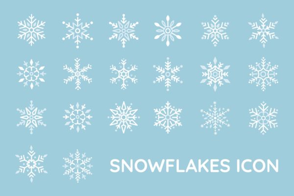 20种雪花图形矢量16设计素材网精选图标 Snowflakes Icon