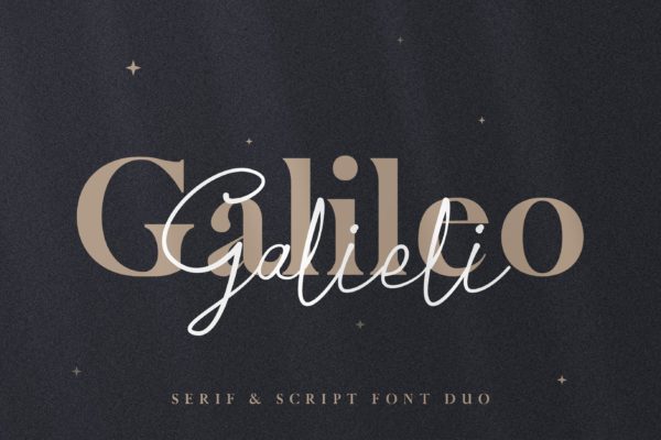 无衬线英文字体&amp;钢笔书法英文字体下载 Galileo Galilei &#8211; Serif &amp; Script Duo