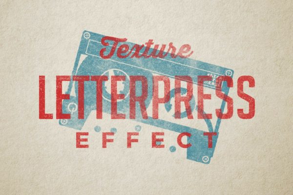 复古纸质凸版印刷纹理效果PSD分层模板 Vintage Letterpress Texture Effects