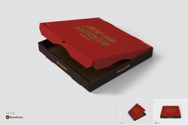 披萨外带包装盒设计样机模板v1 Pizza Box Mockups vol.1