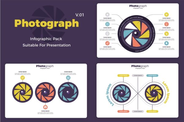 摄影主题信息图表矢量设计模板 Photography &#8211; Infographic