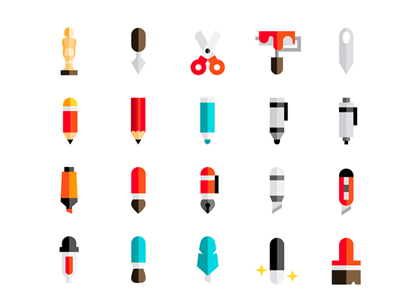 100个图形设计工具图标合集 Graphic Design Tools Icons [svg, png]