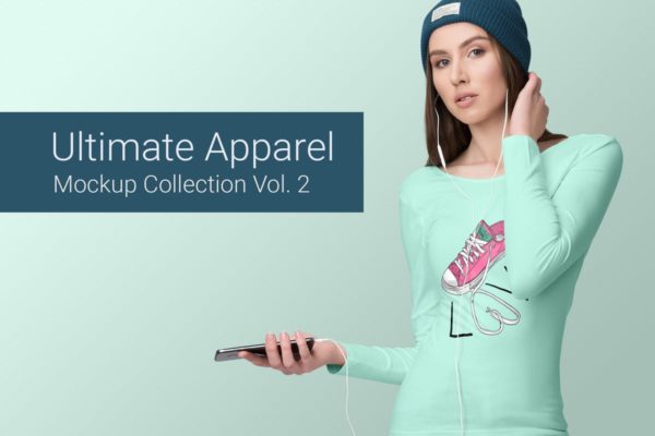 女士收腰款式长袖T恤样机v2 Ultimate Apparel Mockup Vol. 2