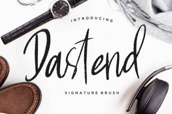 优雅典雅风格英文签名画笔字体 Dastend Signature Brush