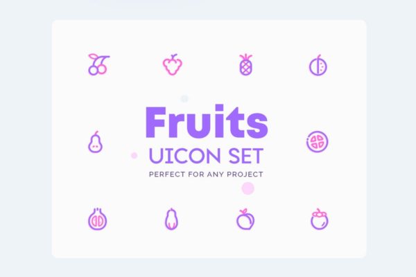 水果＆蔬菜矢量图标素材 UICON Fruits &amp; Vegetables Icons