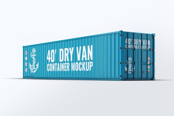 40英尺集装箱外观图案设计样机模板 40ft Dry Van Container Mock-up
