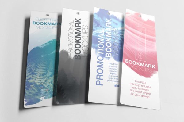 促销广告书签样机模板 Promotional Bookmark Mockup