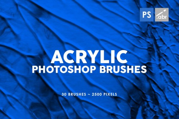 30款丙烯酸油画颜料纹理PS笔刷v1 30 Acrylic Texture Photoshop Brushes Vol. 1