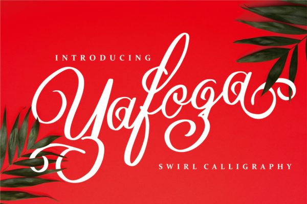 英文旋流书法创意字体下载 Yafoga &#8211; Swirl Calligraphy
