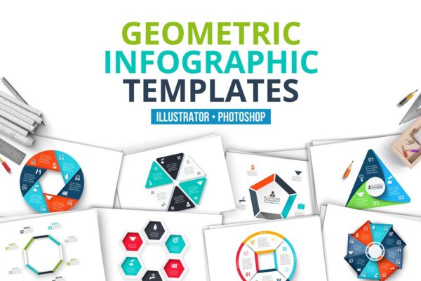 几何图形信息图表模板 Geometric infographic templates