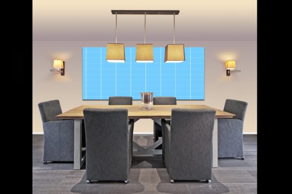 奢华餐桌场景画框样机16设计网精选模板 Dining_Table_Mockup