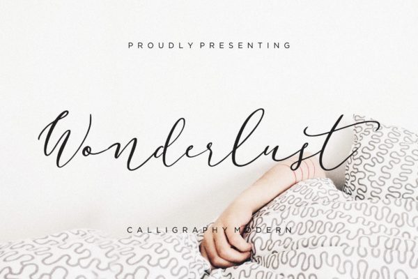 现代优雅英文钢笔书法字体 Wonderlust Calligraphy Modern