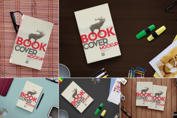简装书籍封面样机设计模板 Book Mockups