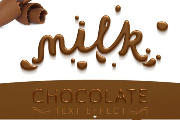 丝滑巧克力质感PS字体样式 Chocolate text effect