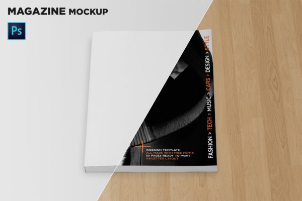 杂志封面印刷效果图样机16设计网精选模板 Magazine Cover Mockup