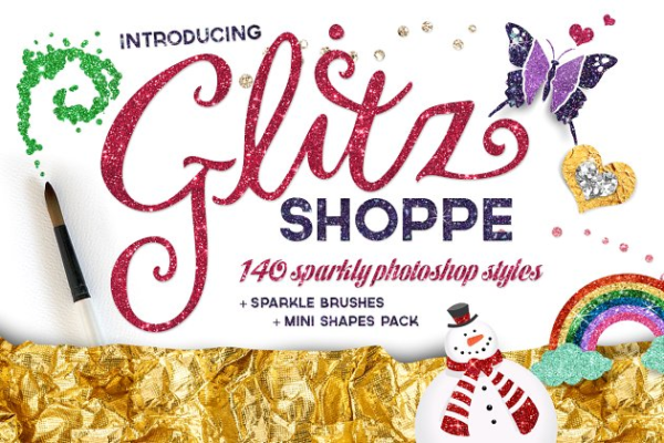 140款精心制作的色彩斑斓图层样式 The Glitz Shoppe
