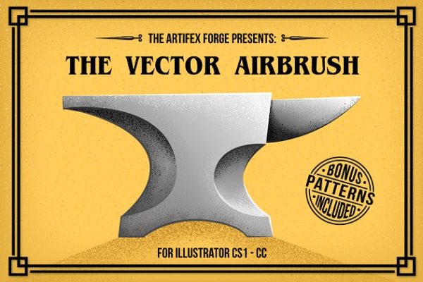 油漆墨水喷枪纹理AI笔刷 The Vector Airbrush + Bonus Patterns