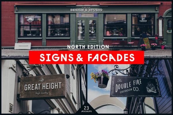 超级店招样机模板合集 Signs&amp;Facades Mockups North Edition