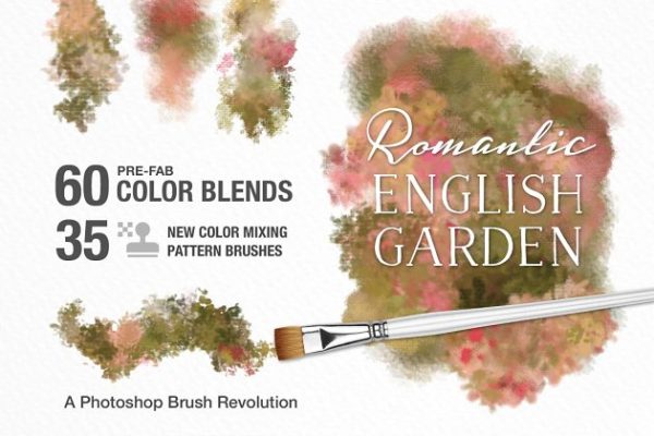 浪漫英式花园色彩颜色PS笔刷 Romantic English Garden PS Brushes