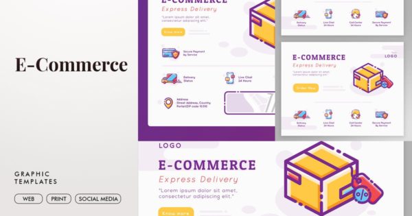 高品质电商网站网上商城设计UI素材 E-Commerce graphic templates and landing page