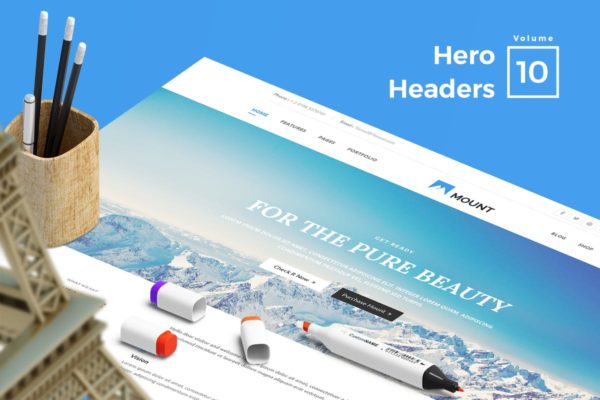 网站Header巨无霸头部设计网站设计素材V10 Hero Headers for Web Vol 10
