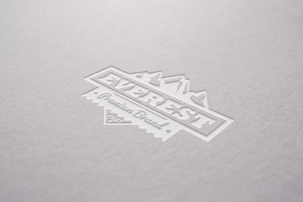 Logo品牌商标凹印效果图样机模板 Digged Paper Mockup