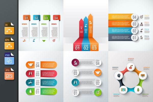 企业信息图表幻灯片设计素材 Diagrams for business infographic v7