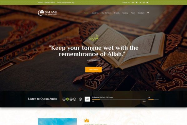 宗教类网站社区论坛网站设计模板 Salami &#8211; Islamic Center &amp; Forum