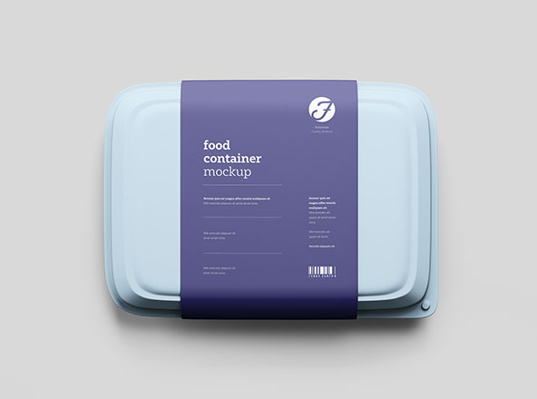 塑料食品盒一次性饭盒食品包装设计样机模板 Plastic Food Box Mockup