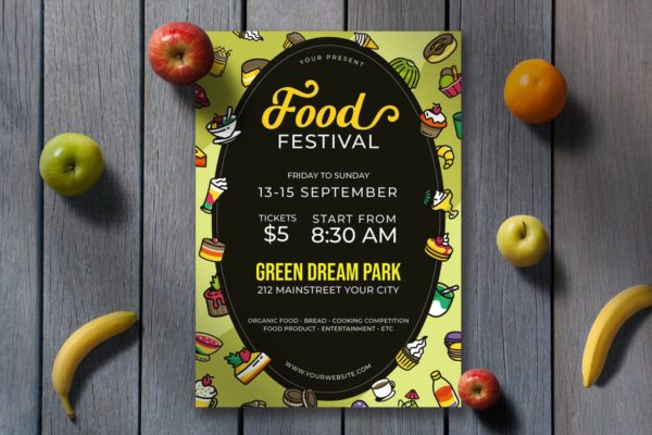 美食节活动宣传海报设计模板 Food Festival
