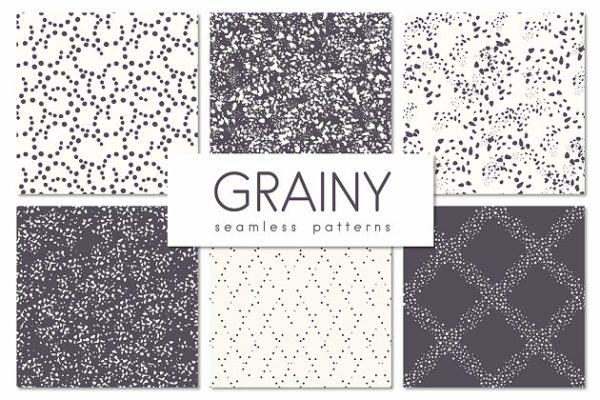 粒状点状图案无缝纹理 Grainy. Seamless Patterns Set