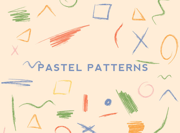 手绘粉笔素描图案背景素材图片 Handmade Pastel Sketches &amp; Patterns