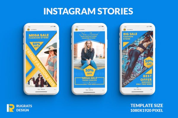 Instagram品牌故事社交营销推广设计模板16素材网精选 Instagram Stories Template