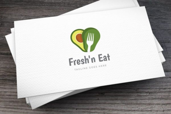 绿色食品餐饮品牌Logo设计模板 Fresh Avocado Logo Template