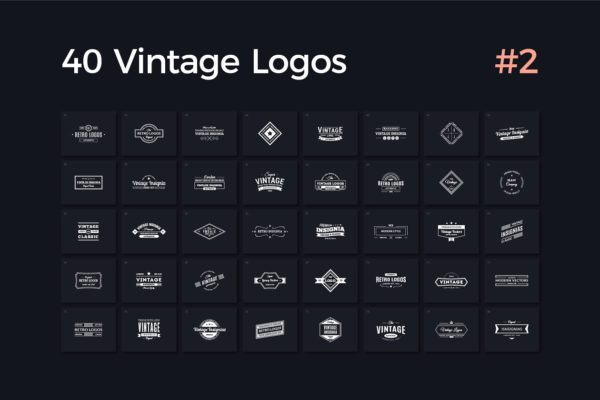 40个多用途复古标志模板V.2 40 Vintage Logos Vol. 2
